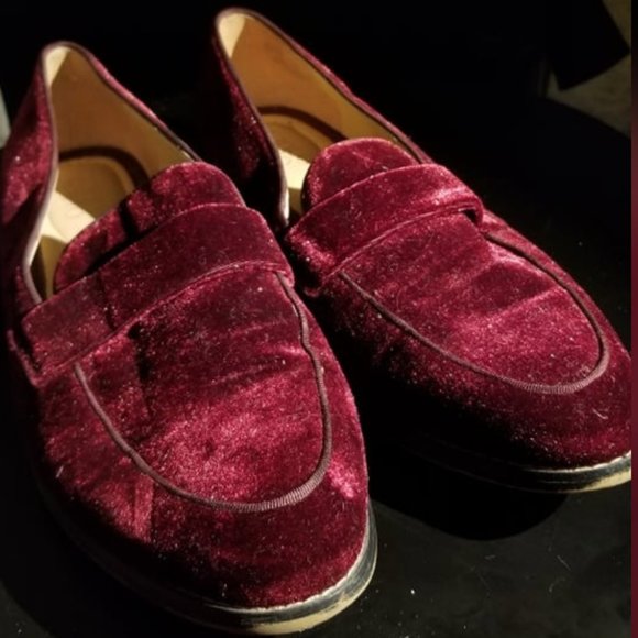Red Velvet Loafers - Picture 5 of 6